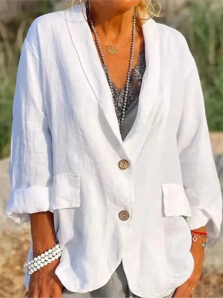 Lina™ - Stylish Linen Blazer