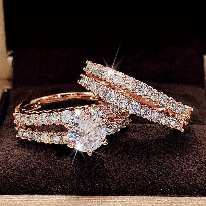 2-pack ringar med zirkonia