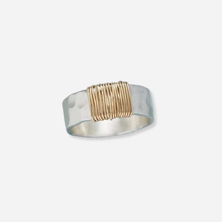Vintage Gold Wire Silver Ring
