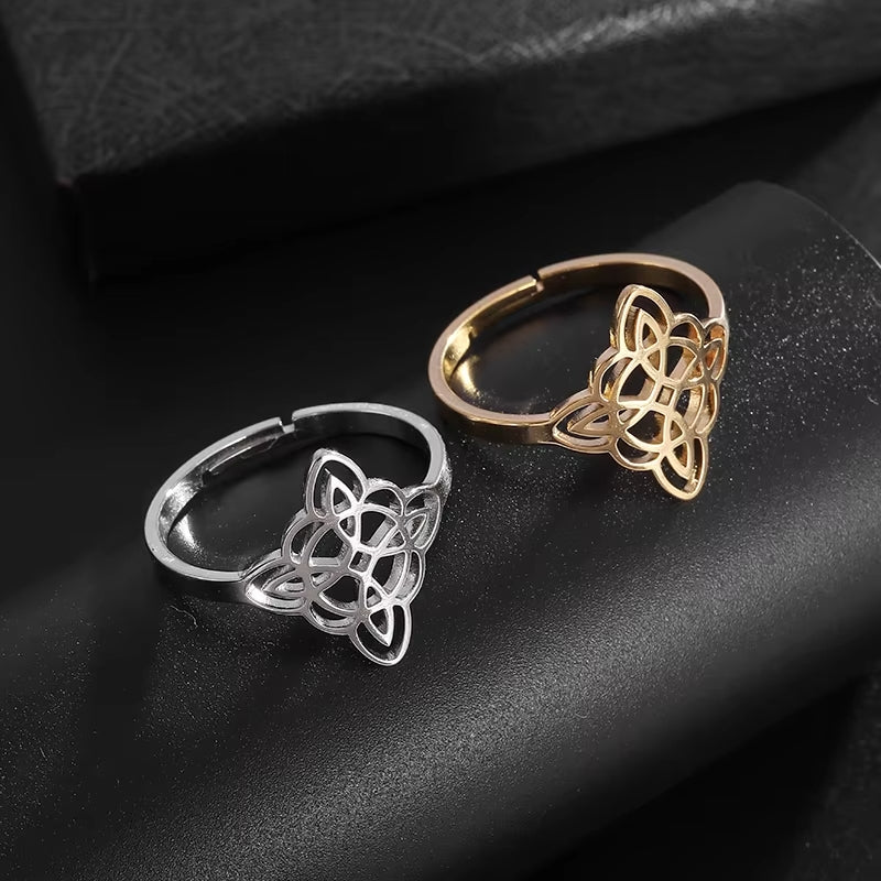 Bague Ajustable "Protection Éternelle" - Noeud de Sorcière
