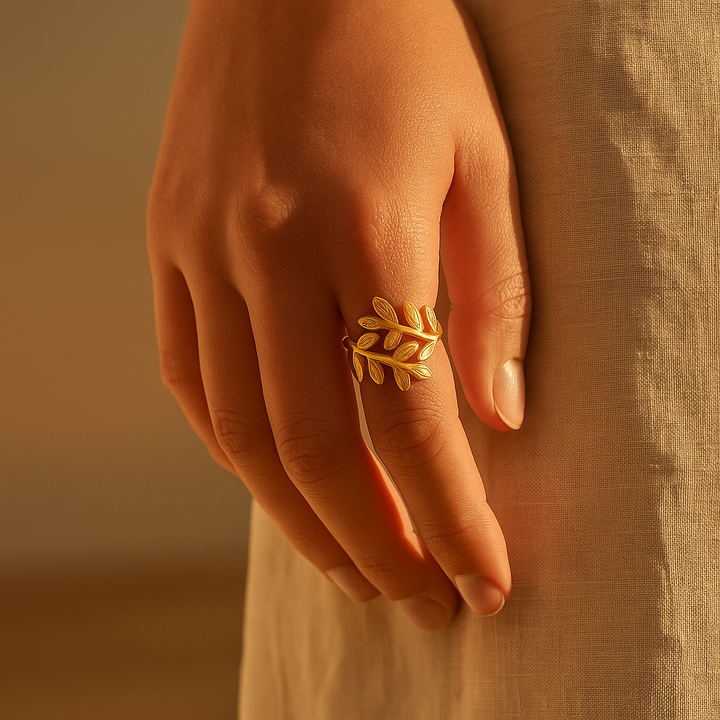Palestine Olive Leaf Ring