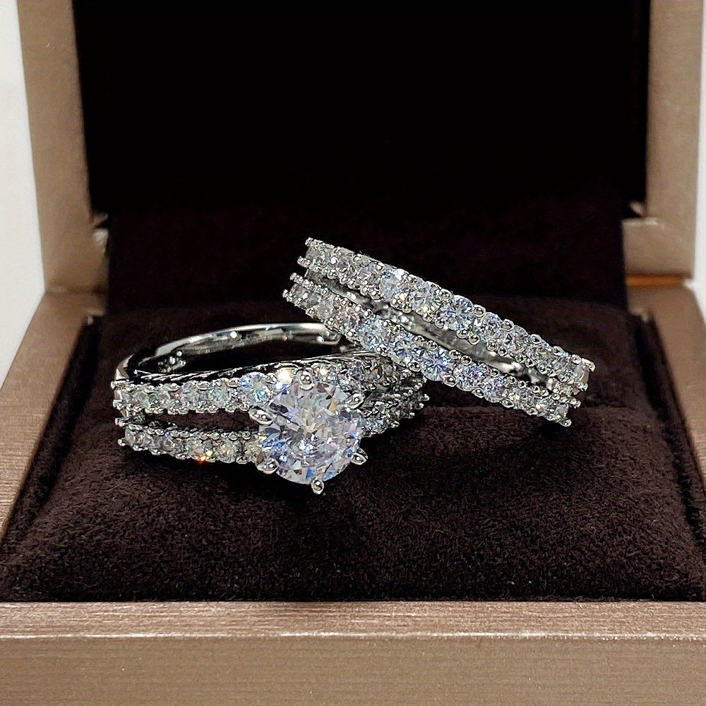 2-pack ringar med zirkonia