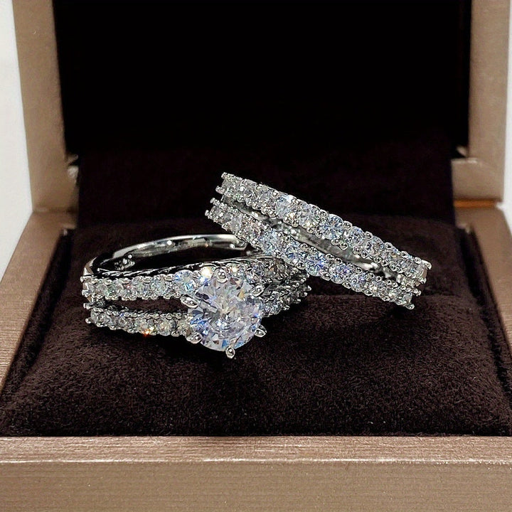 2-pack ringar med zirkonia