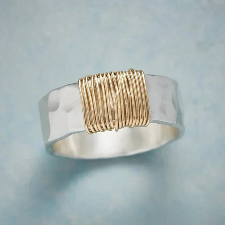 Vintage Gold Wire Silver Ring