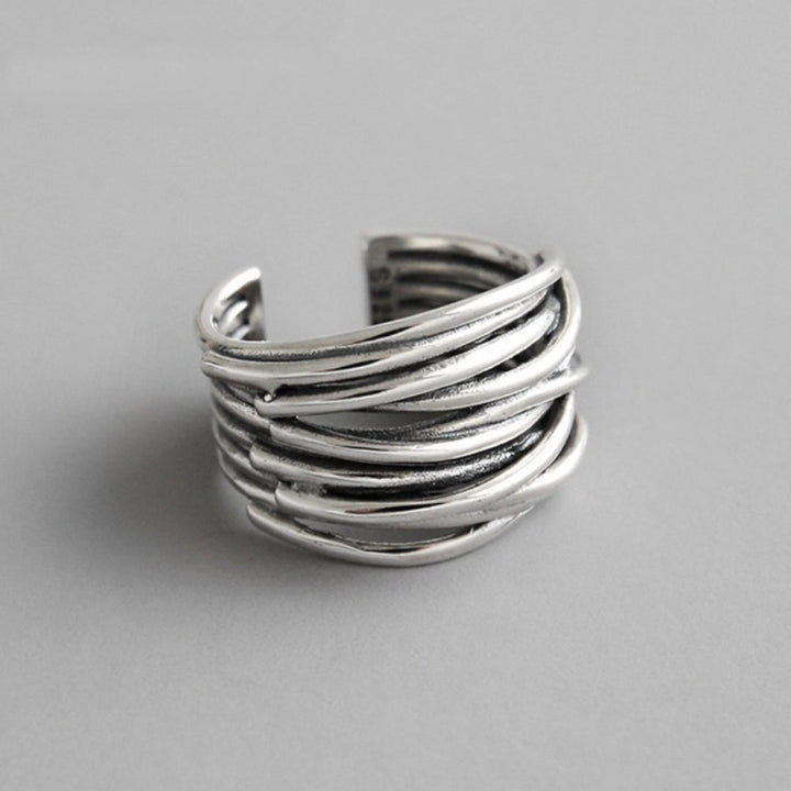 Justerbar Ring i 925 Sterlingsilver med Lagerdesign