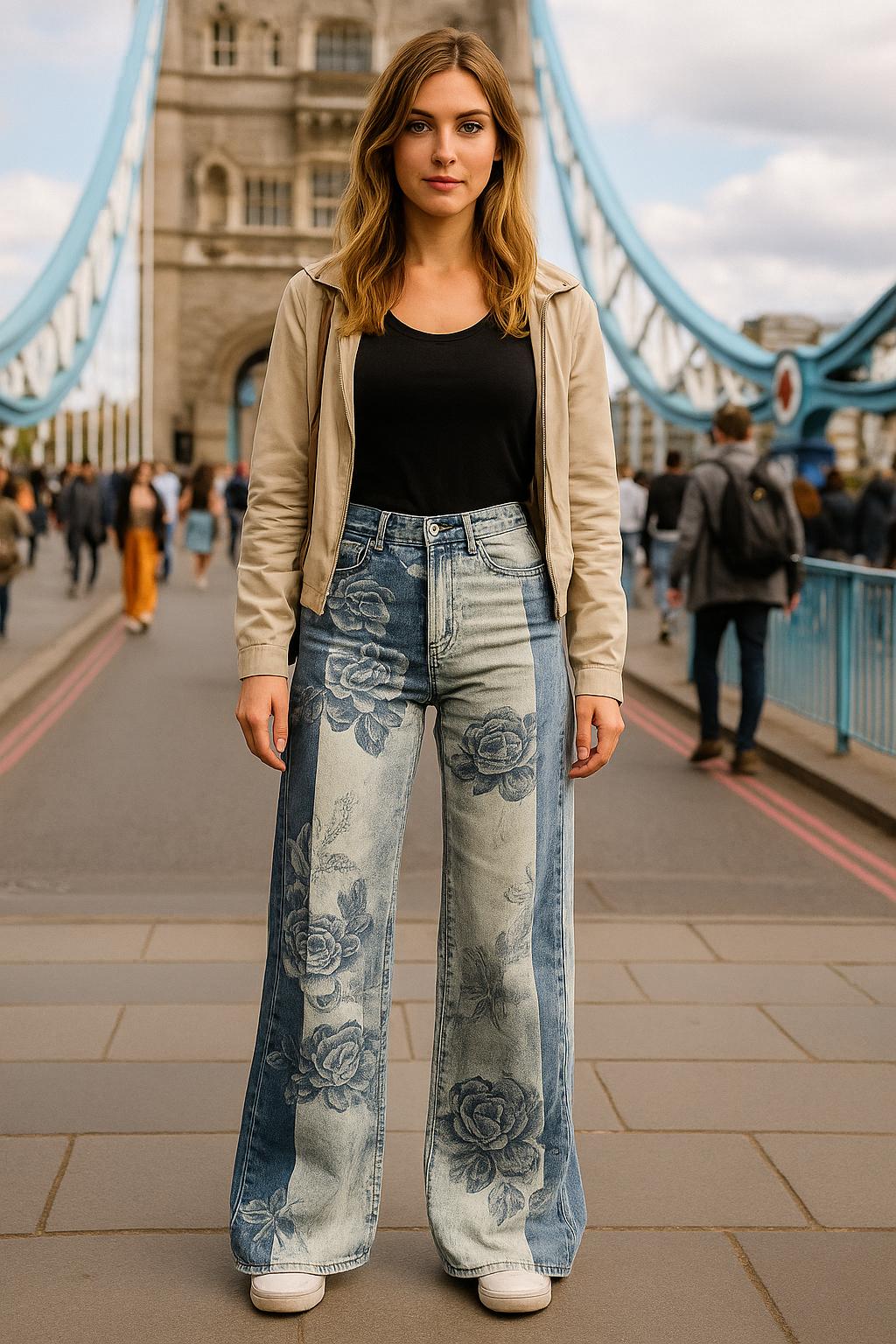 ByEmily | Blommiga Vintagebyxor i Flower-Power-stil