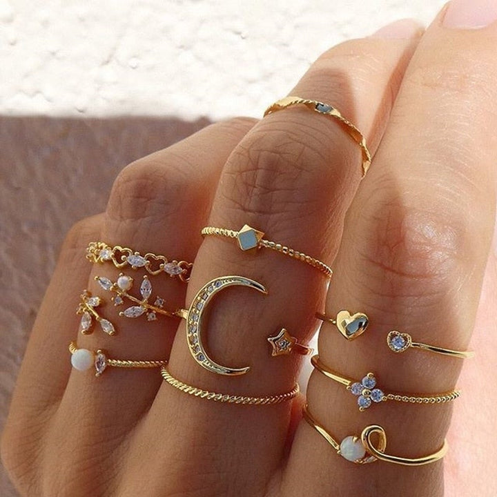 Celeste™ | Bohemiskt Guldringsset