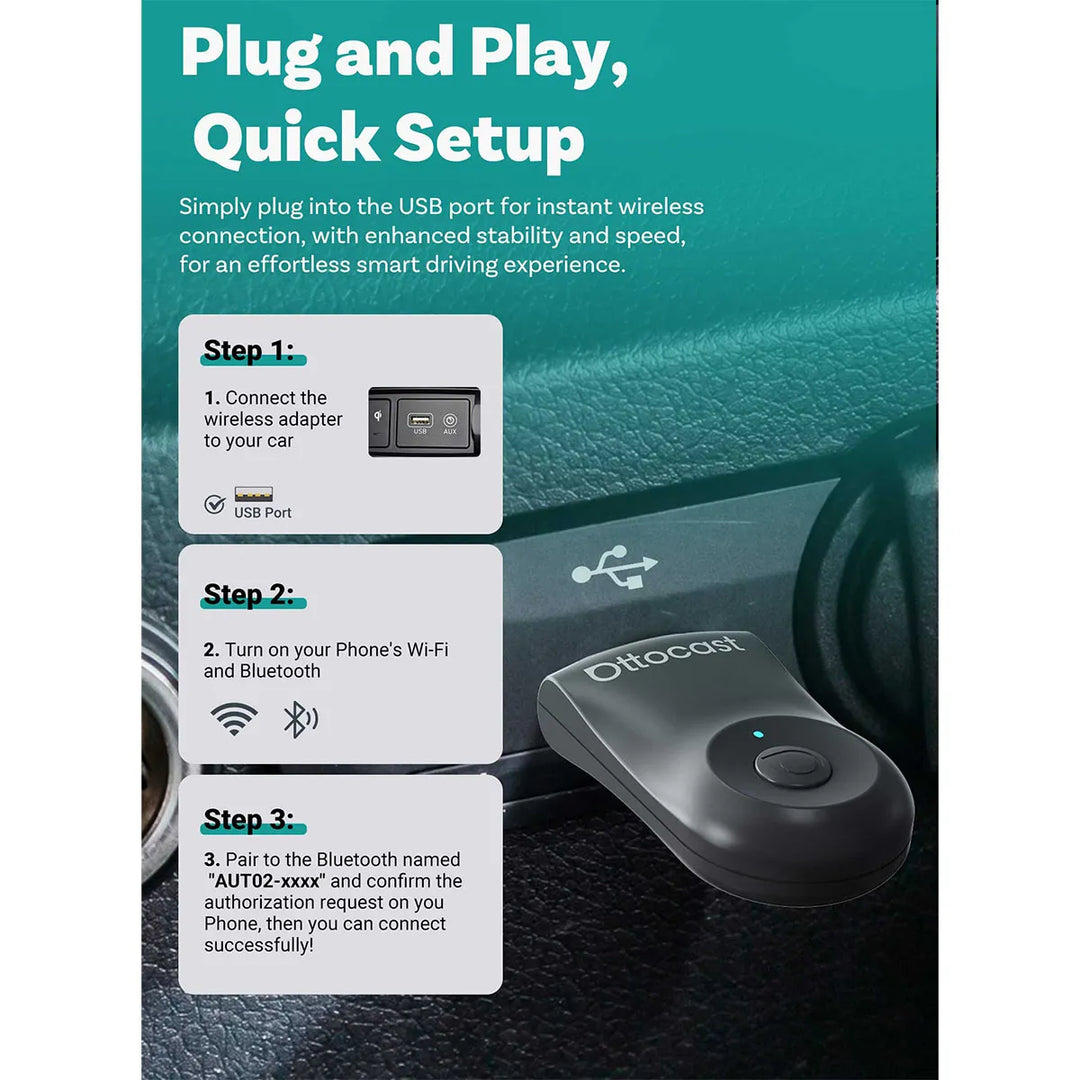 Ottocast Mini – Trådlös CarPlay & Android Auto Adapter 2025