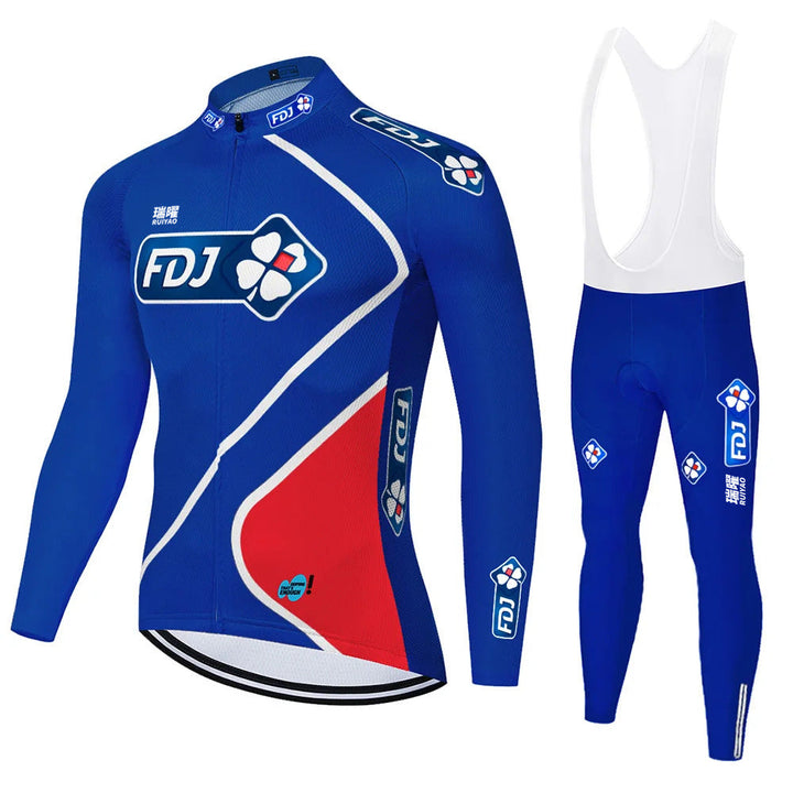 FDJ - Long-sleeved professional cycling kit