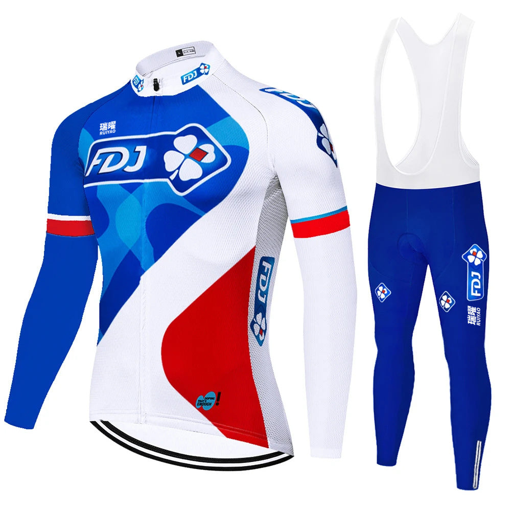 FDJ - Long-sleeved professional cycling kit