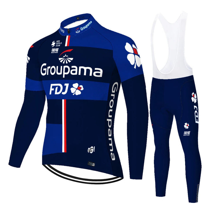 FDJ - Long-sleeved professional cycling kit
