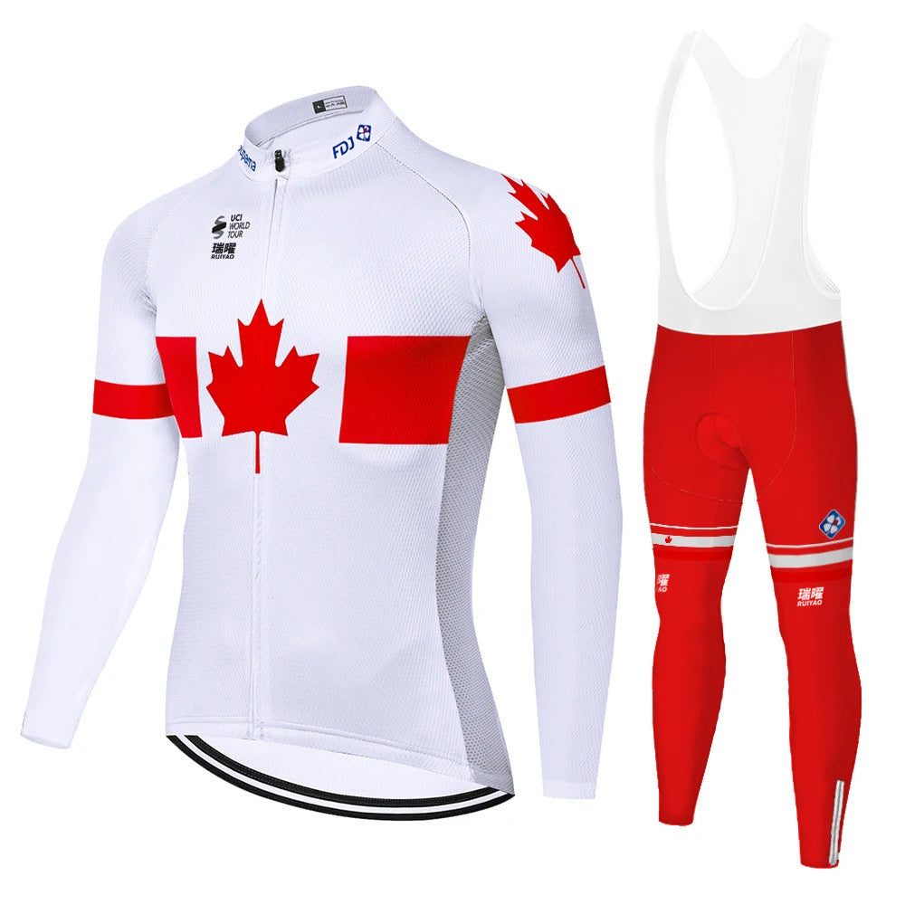 FDJ - Long-sleeved professional cycling kit