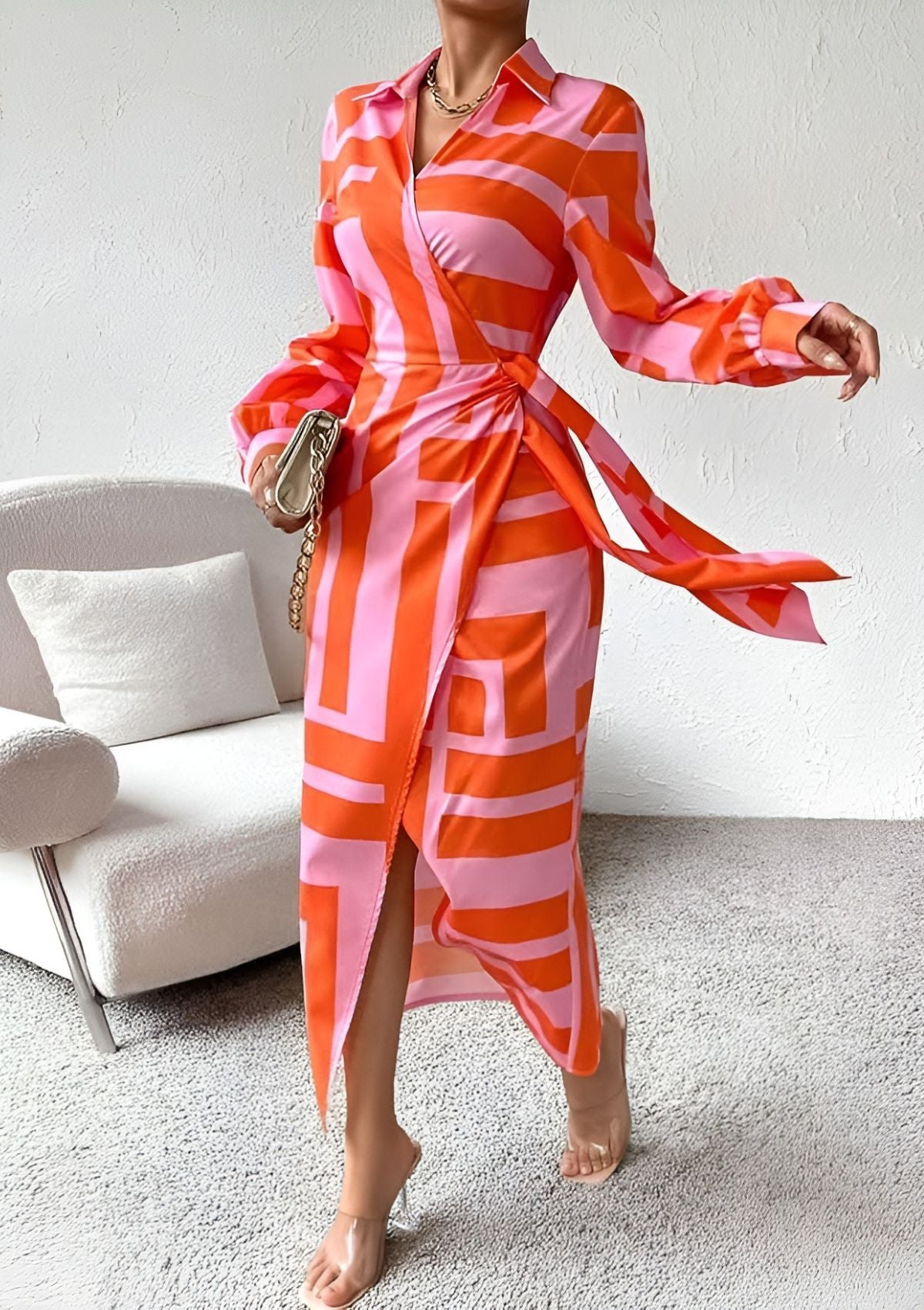 Sunset Bloom Shirt Dress