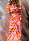 Sunset Bloom Shirt Dress