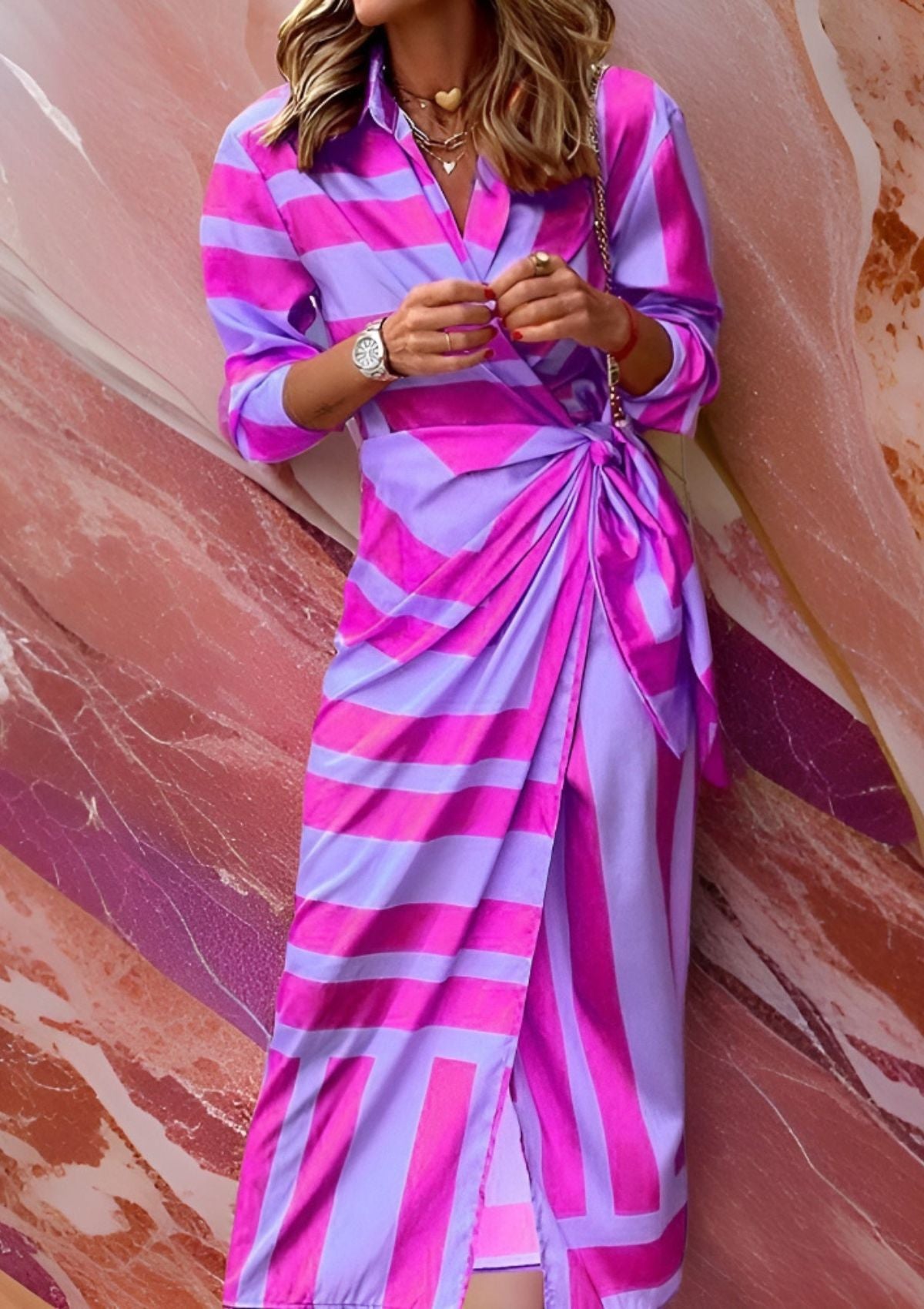 Sunset Bloom Shirt Dress