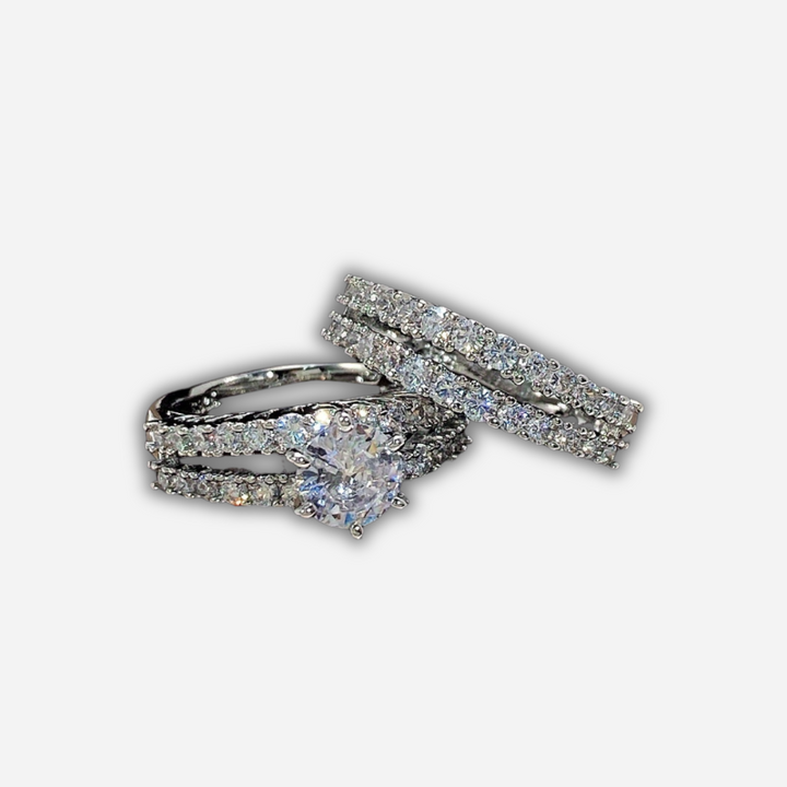 2-pack ringar med zirkonia