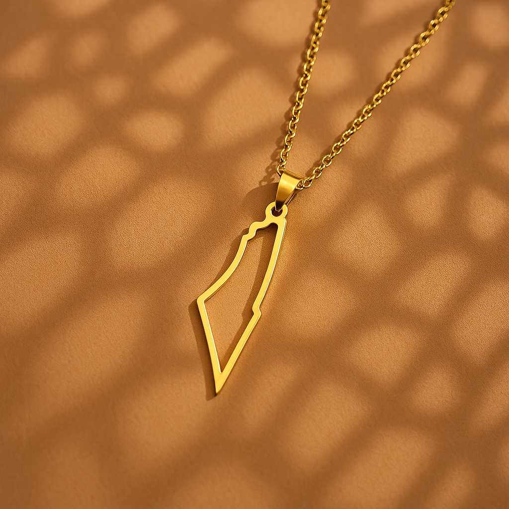 Palestine Map Necklace