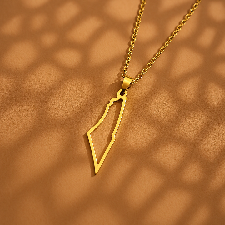 Palestine Map Necklace