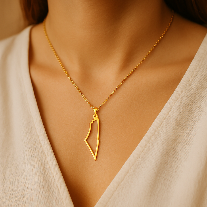Palestine Map Necklace