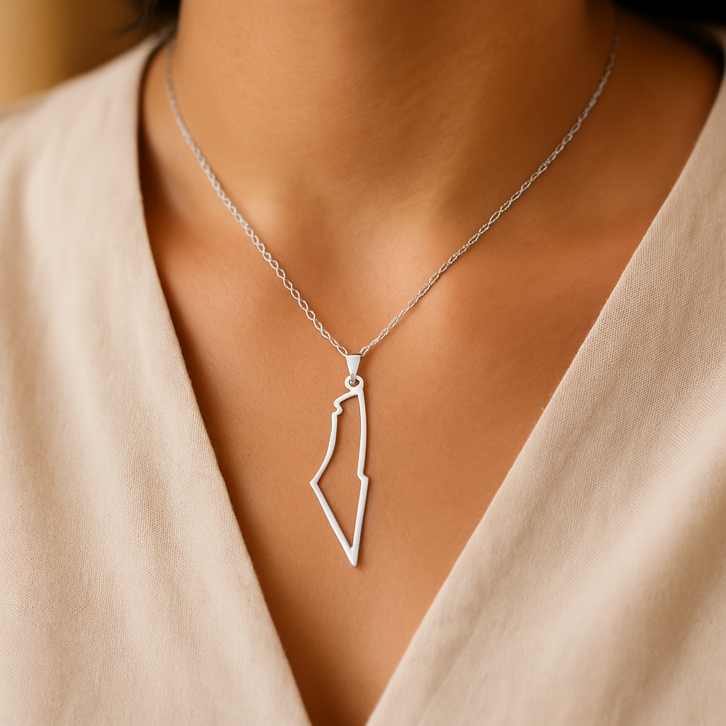 Palestine Map Necklace