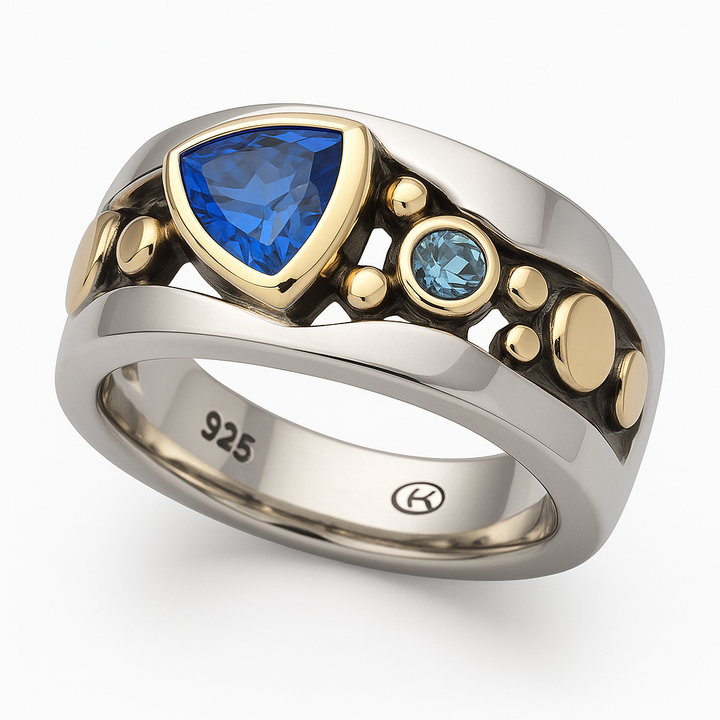 Vintage blue crystal ring