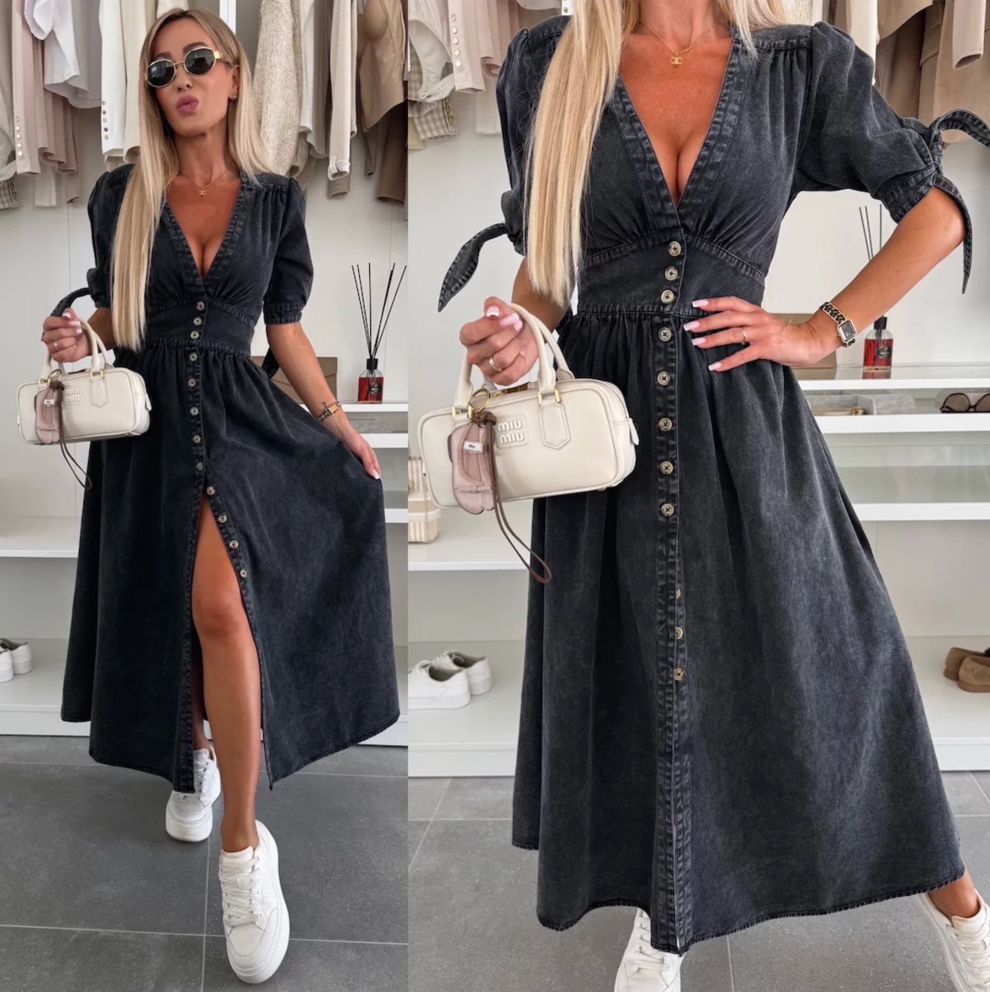 Ella™  | Radiant denim dress