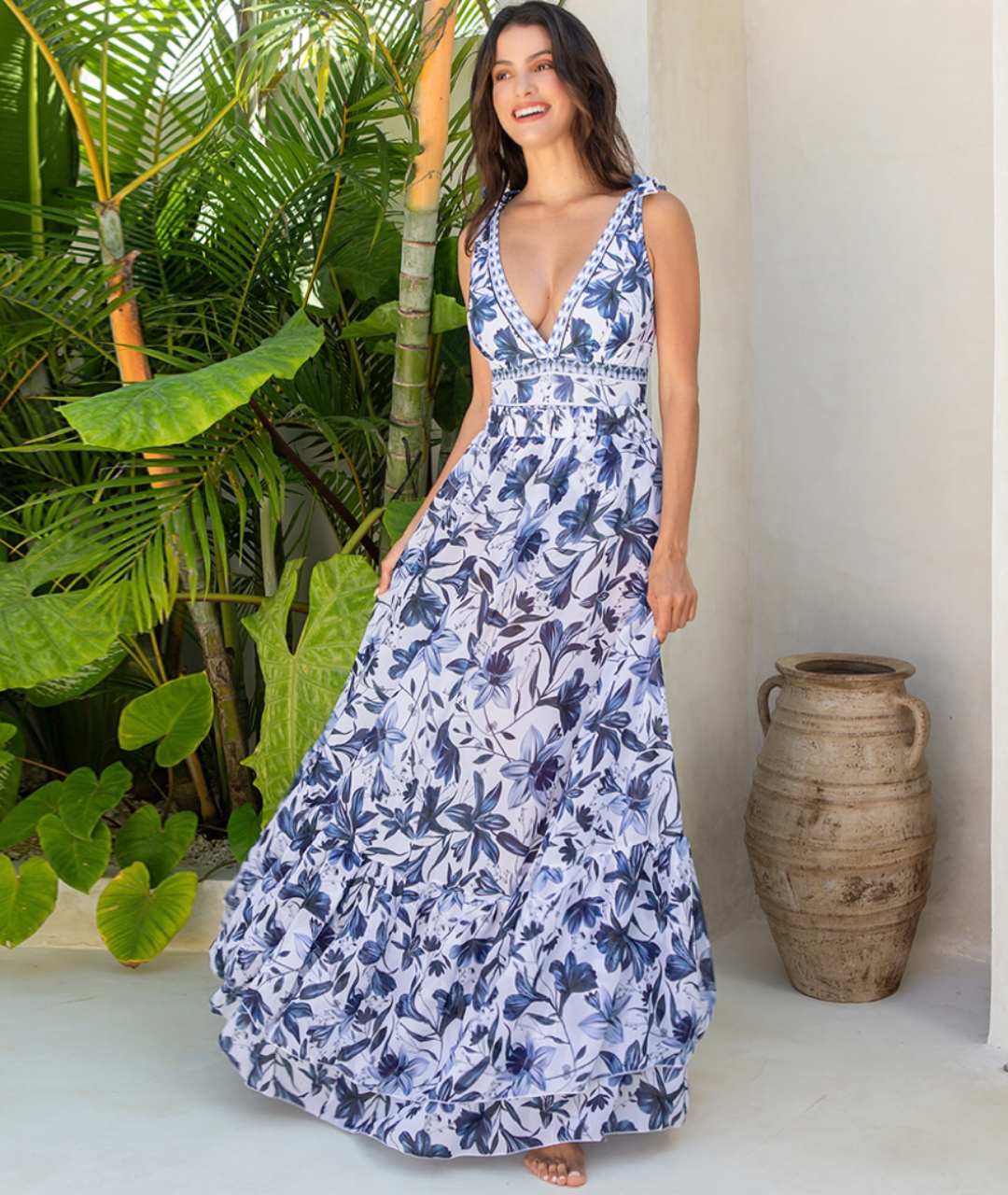 Amalia | 2 in 1 V-neck Swimsuit with Matching Skirt