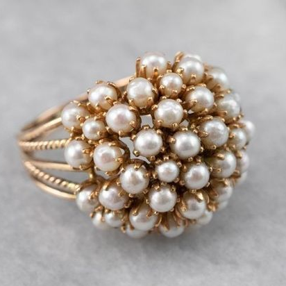 Zola ring med infälld pärla