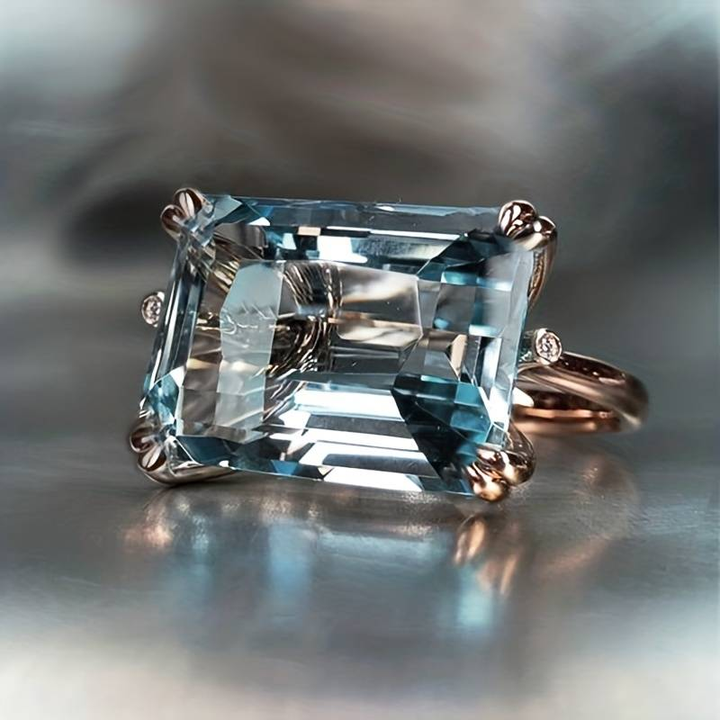 Vintage Silber-Ohrringe mit blauem Zirkonia-Ringdesign