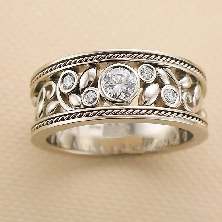 Vintage Silverring med Zirkonia