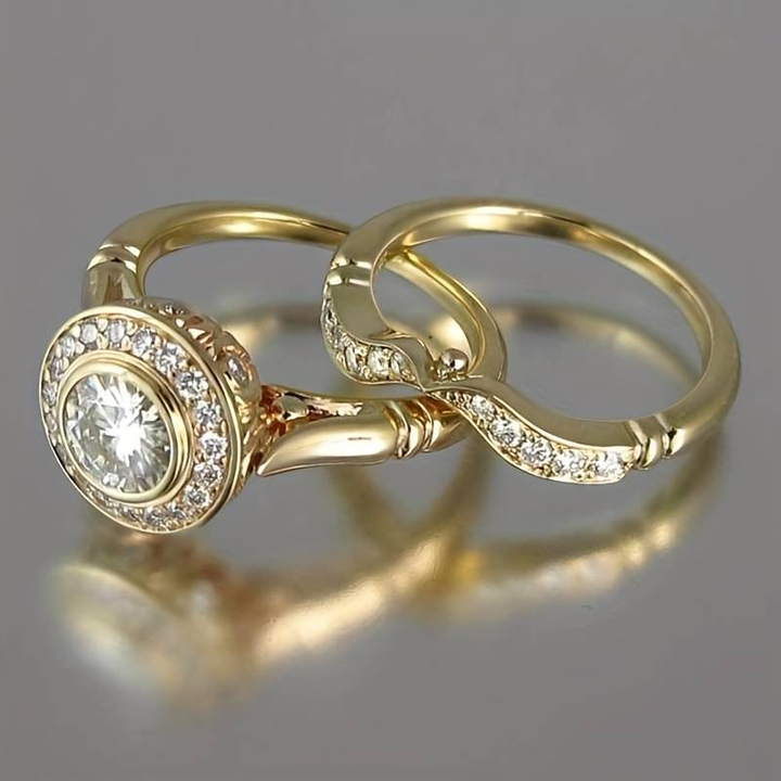 Vintage Ringpaket i Guld med Zirkonia