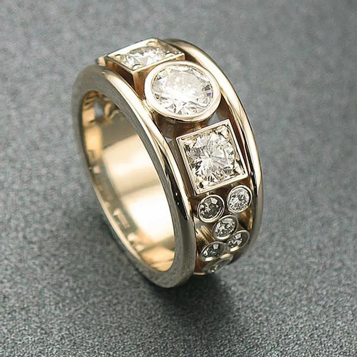 Vintage Guldring med Zirkoner