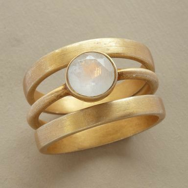 Vintage Ring i Guld med Intarsiamånsten
