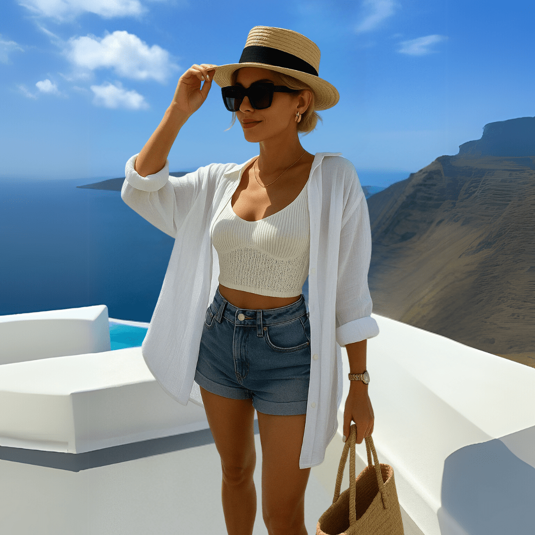 Ibiza-stil avslappnad blus